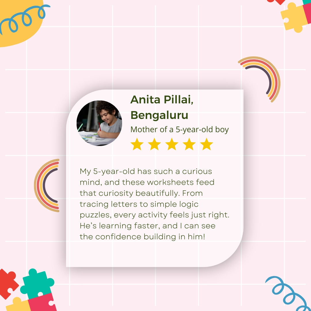 Smart Skill Worksheets for UKG (Age 5) ā Strengthen Phonics, Logic, Writing & GK | Printable PDF