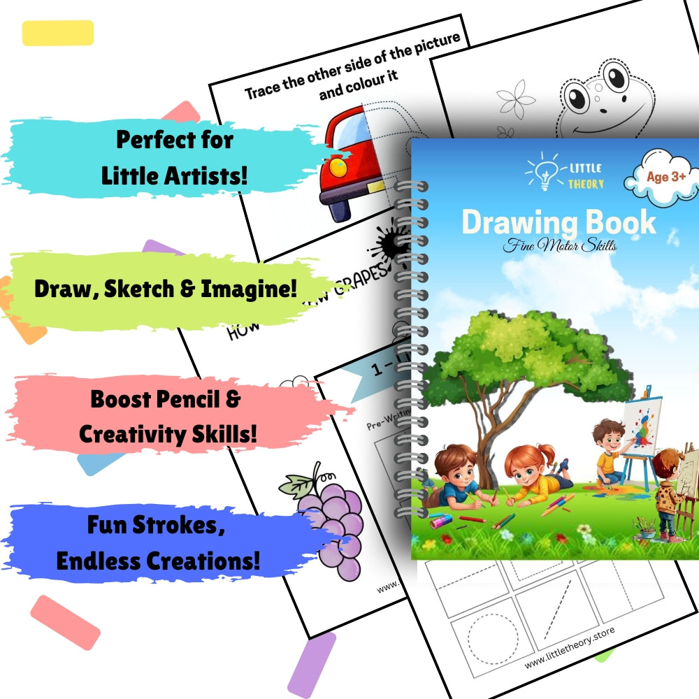 Drawing Book for Kids – Nursery Level (Age 3+) | Build Creativity, Confidence & Fine Motor Skills | Printable PDF