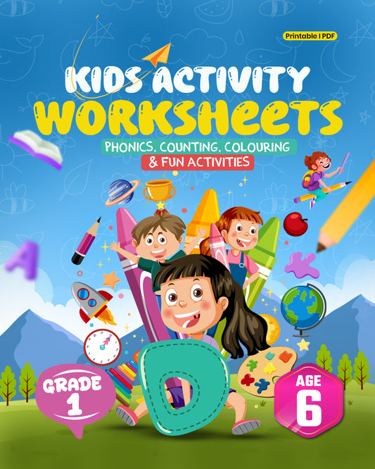 Skill-Building Worksheets for Grade 1 (Age 6) – Boost English, Math, Logic, Brain Games & More | Printable PDF