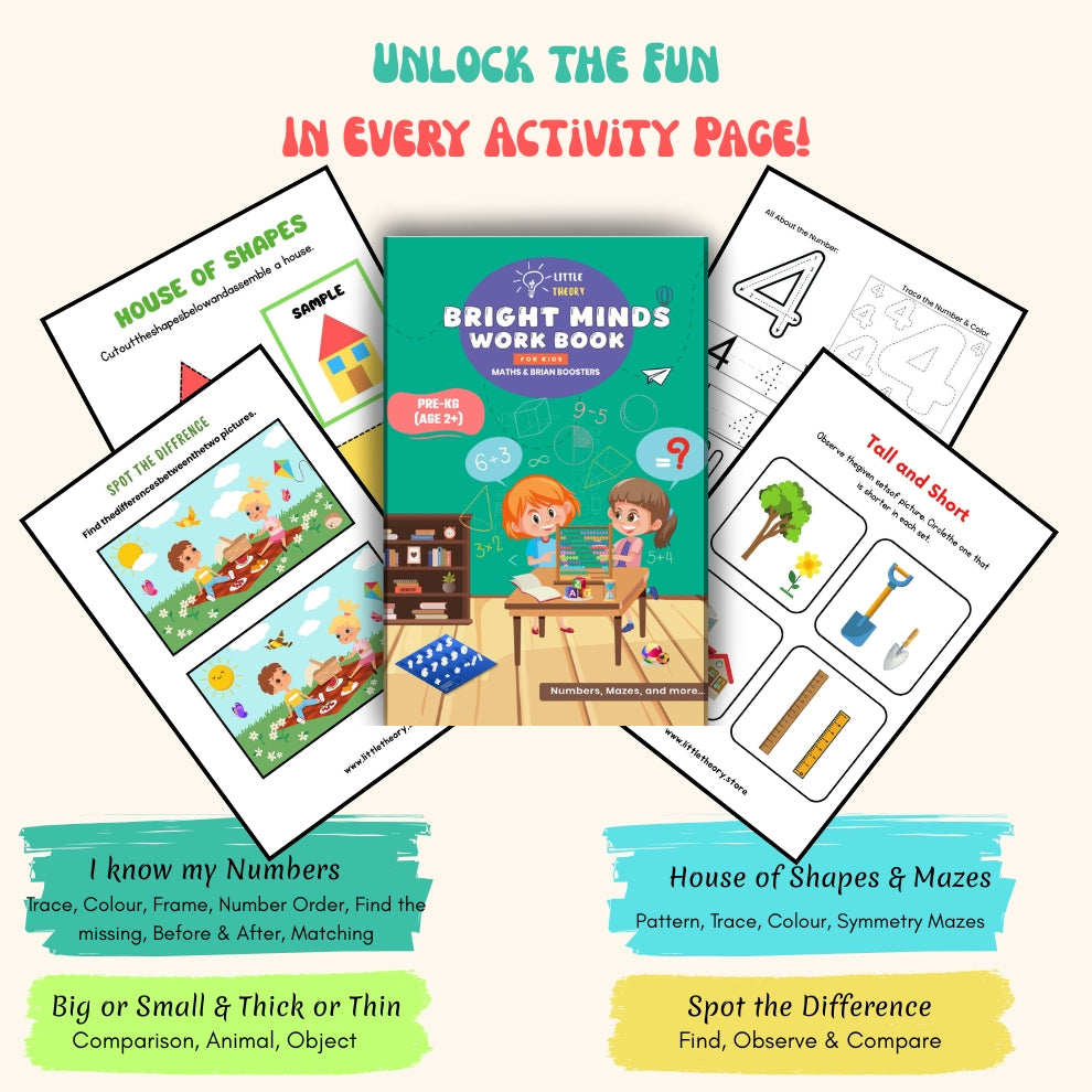 Nursery Workbook (Age 2+) Printable Early Learning + Brain Boosting Workbook for Toddlers | PDF Download