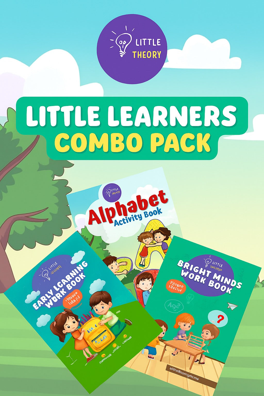 Little Learners Workbook Combo – (Ages 2+) Pre-KG Alphabet Skills + Early Learning + Brain Boosters | 3-in-1 Printable PDF Bundle
